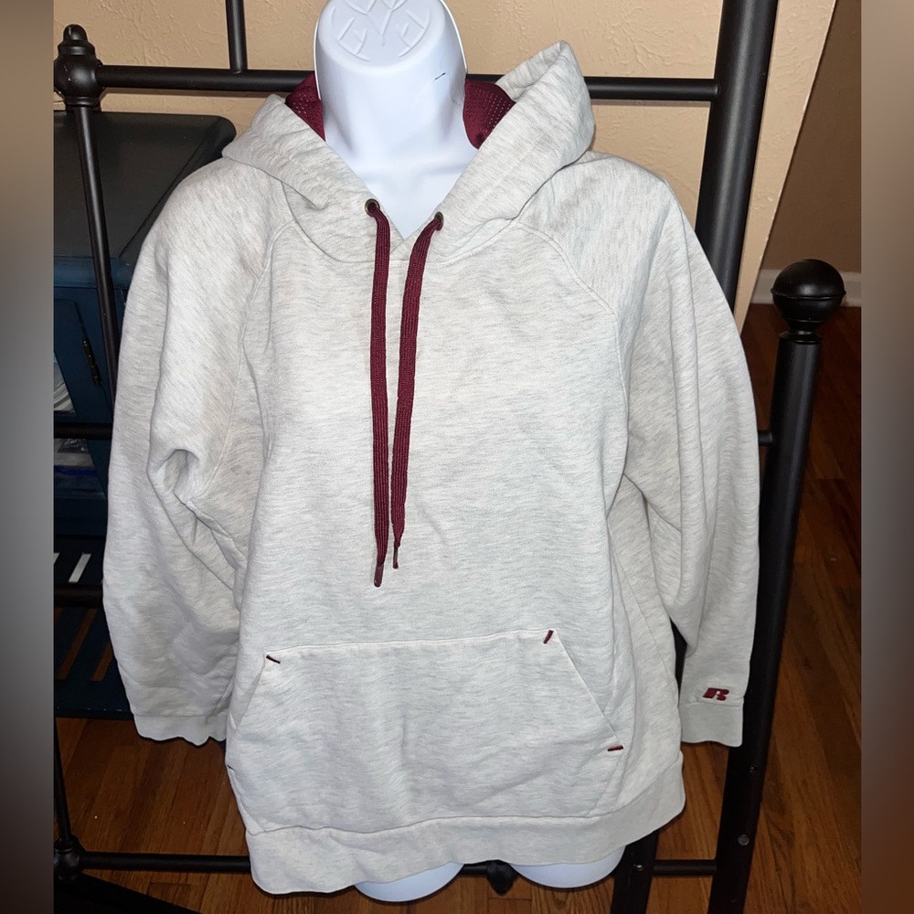 RUSSELL premium fleece size Medium (38-40) gray hoodie. Great condition!